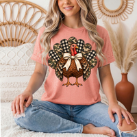 Camo & Buffalo Check Turkey Thanksgiving Graphic Tee