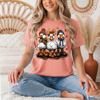 Autumn Duck Trio Boots & Bow Graphic Tee