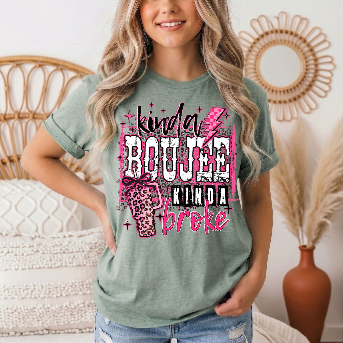 Kinda Boujee Kinda Broke Graphic Tee