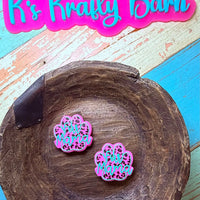 Silicone Focal Bead- Pink Fur Mama paw K's Krafty Barn