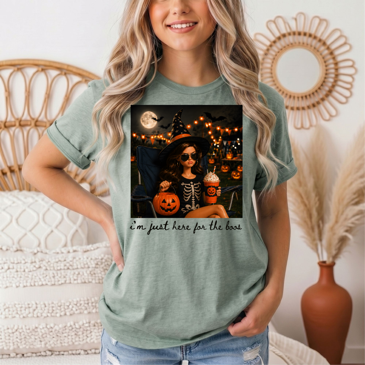 I'm Just Here for the Boos Halloween Graphic Tee