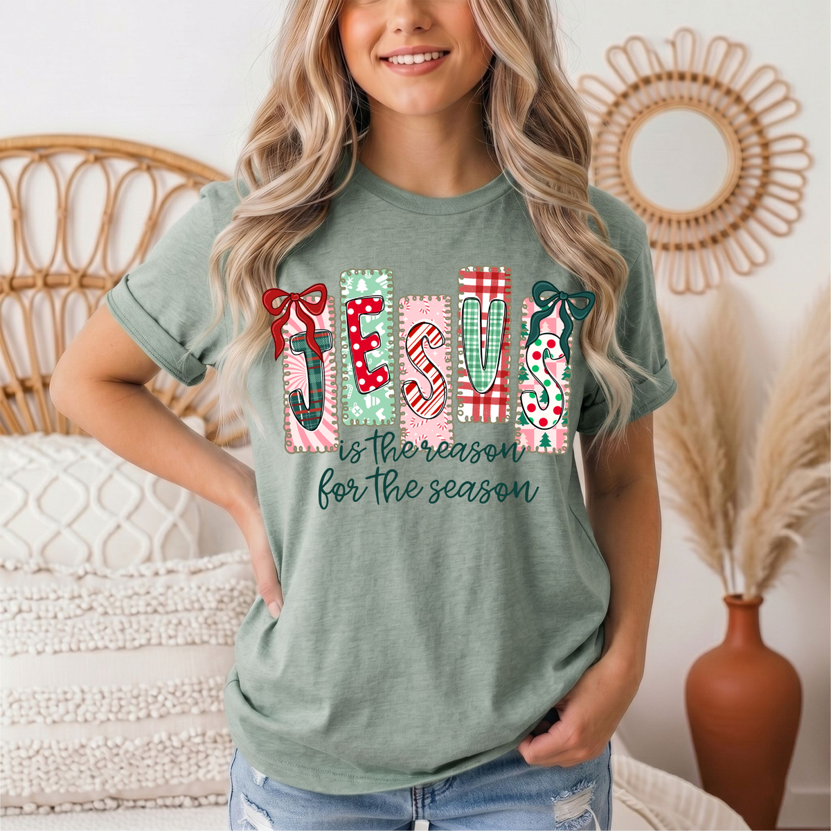 Jesus Is the Reason for the Season Christmas Graphic Tee