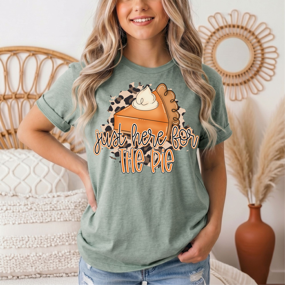 Just Here for the Pie Pumpkin Pie Graphic Tee