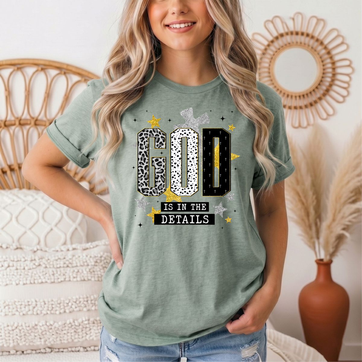 God Is in the Details Christian Graphic Tee