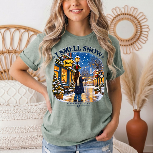 I Smell Snow Graphic Tee – Stars Hollow Winter Scene
