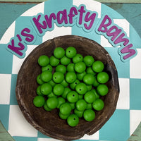 15mm Solid Silicone Beads- Kelly Green
