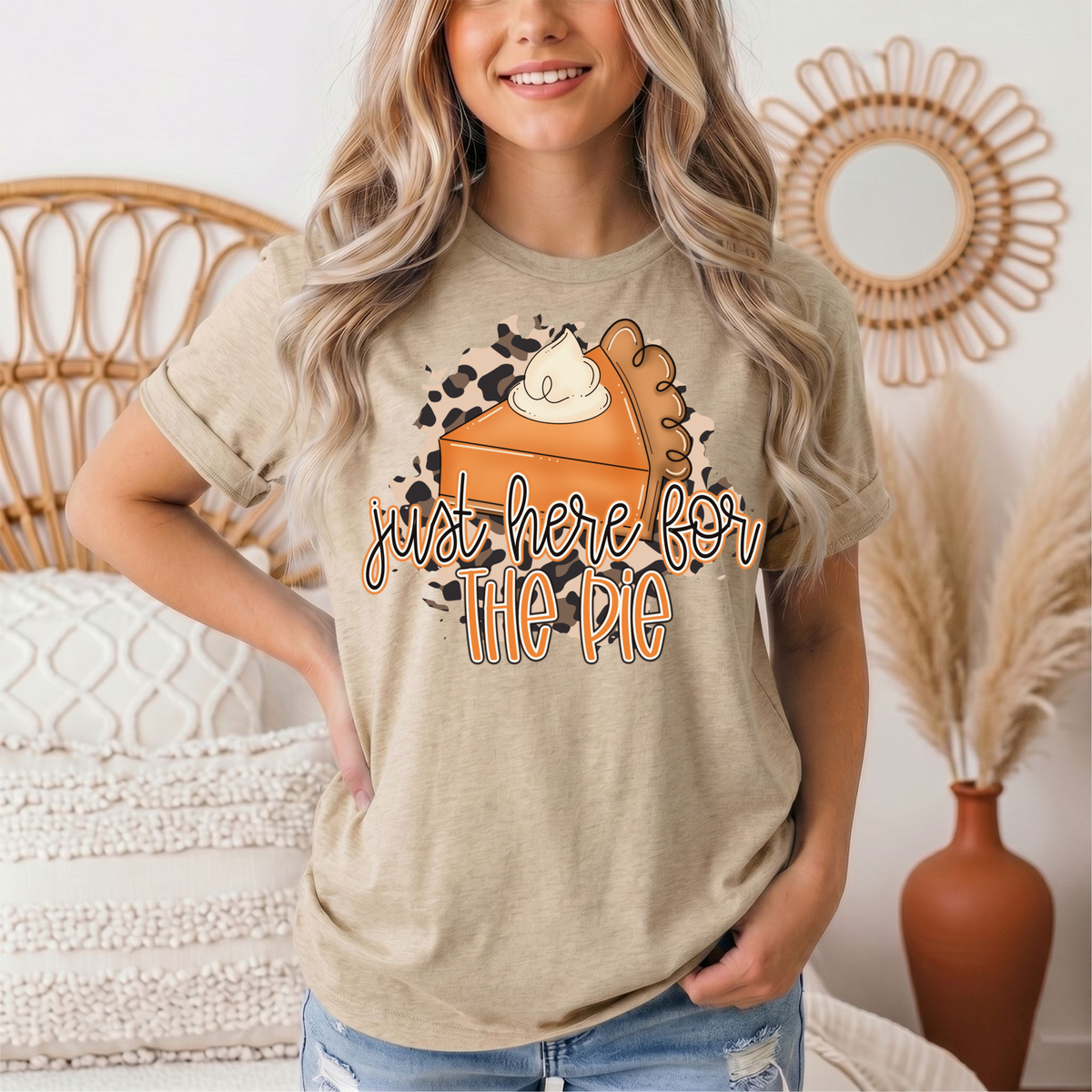 Just Here for the Pie Pumpkin Pie Graphic Tee
