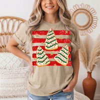 Christmas Tree Snack Cake Graphic Tee