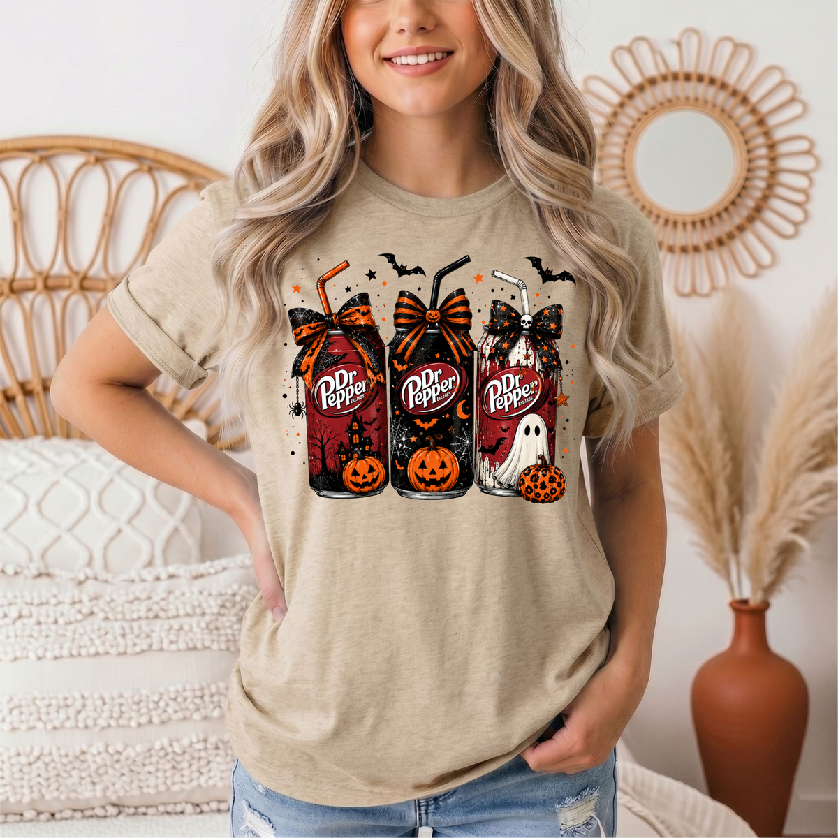 Dr P Halloween Bows & Ghost Graphic Tee