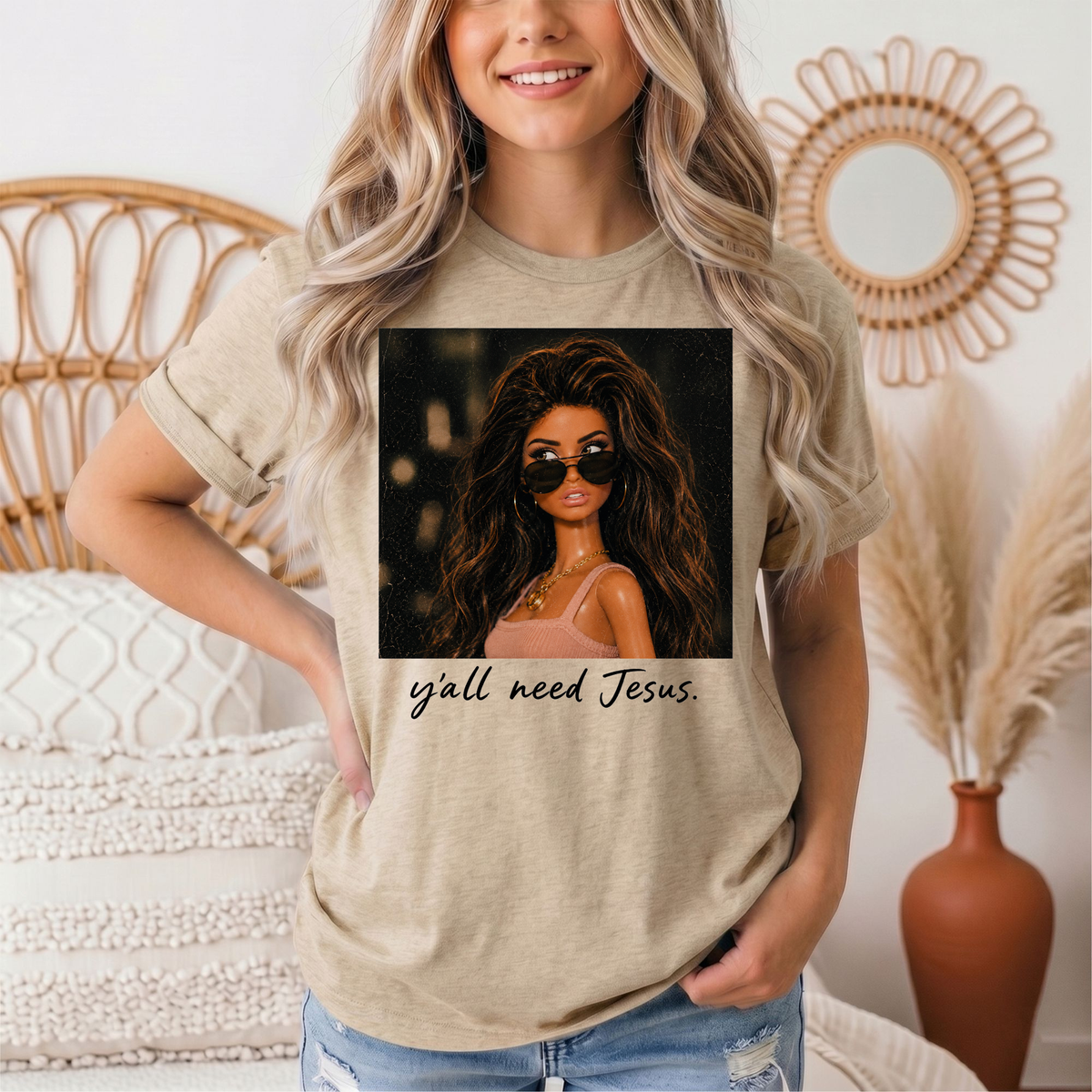 Y'all Need Jesus Doll Graphic Tee