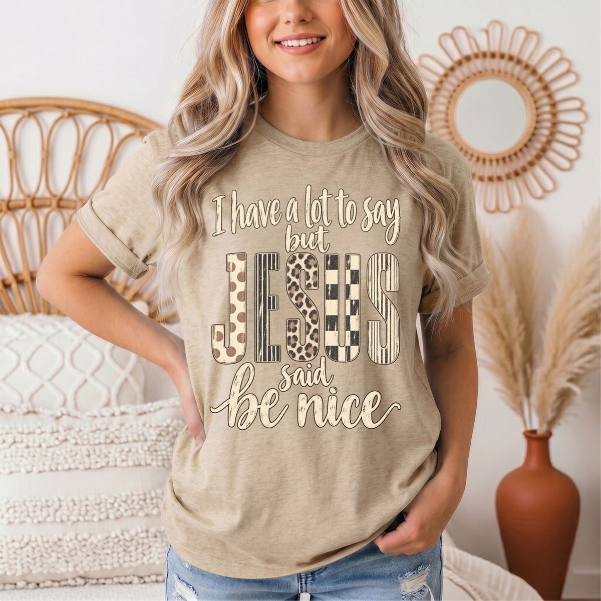I Have a Lot to Say, but Jesus Says No Christian Graphic Tee