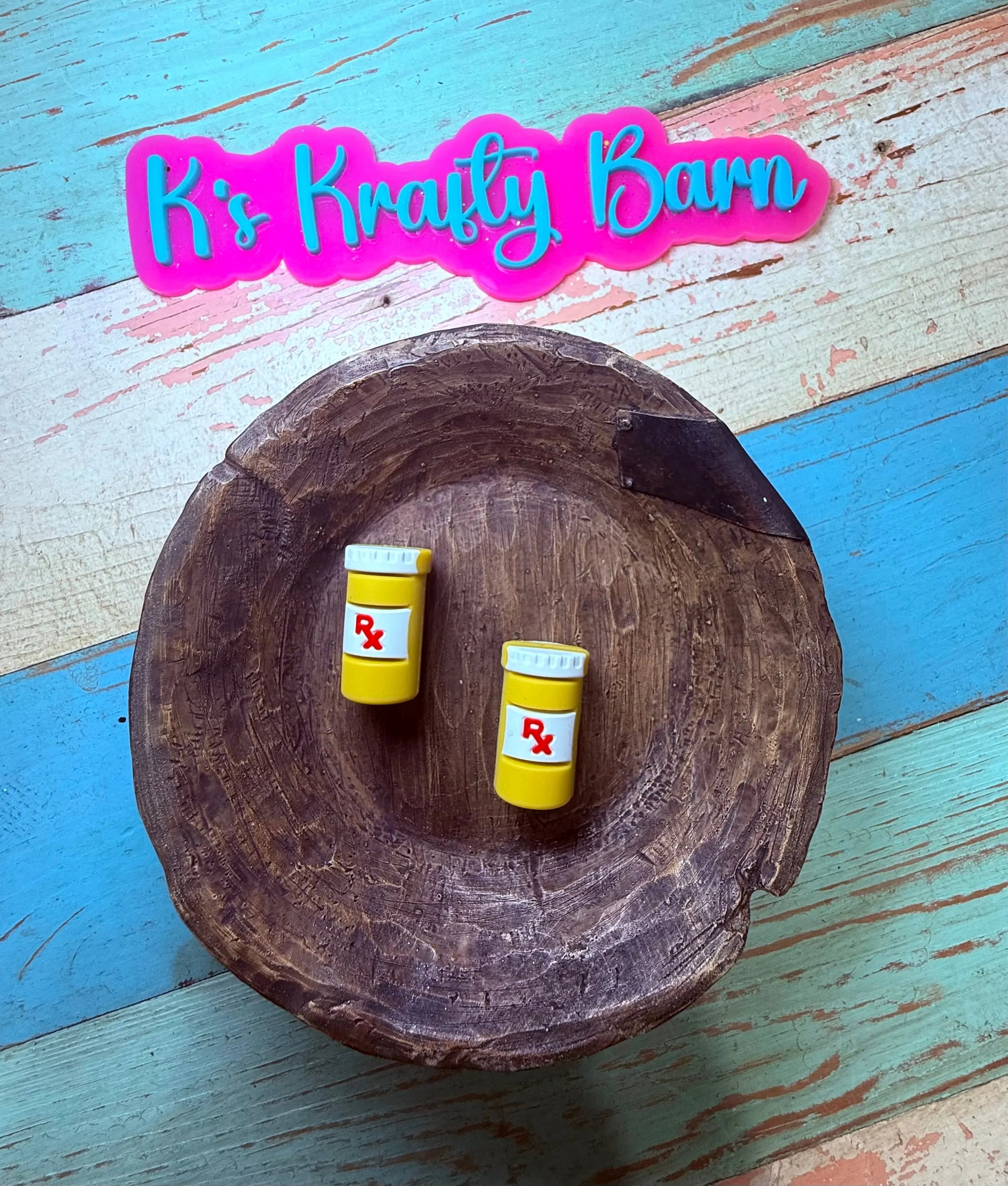 Silicone Focal Bead- RX Bottle K's Krafty Barn