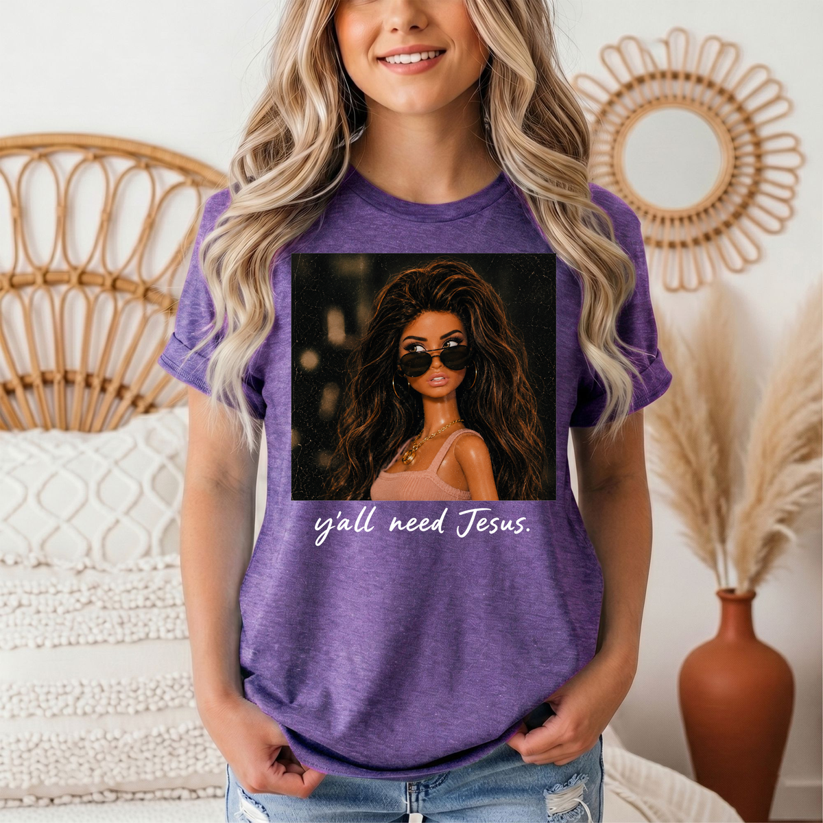 Y'all Need Jesus Doll Graphic Tee