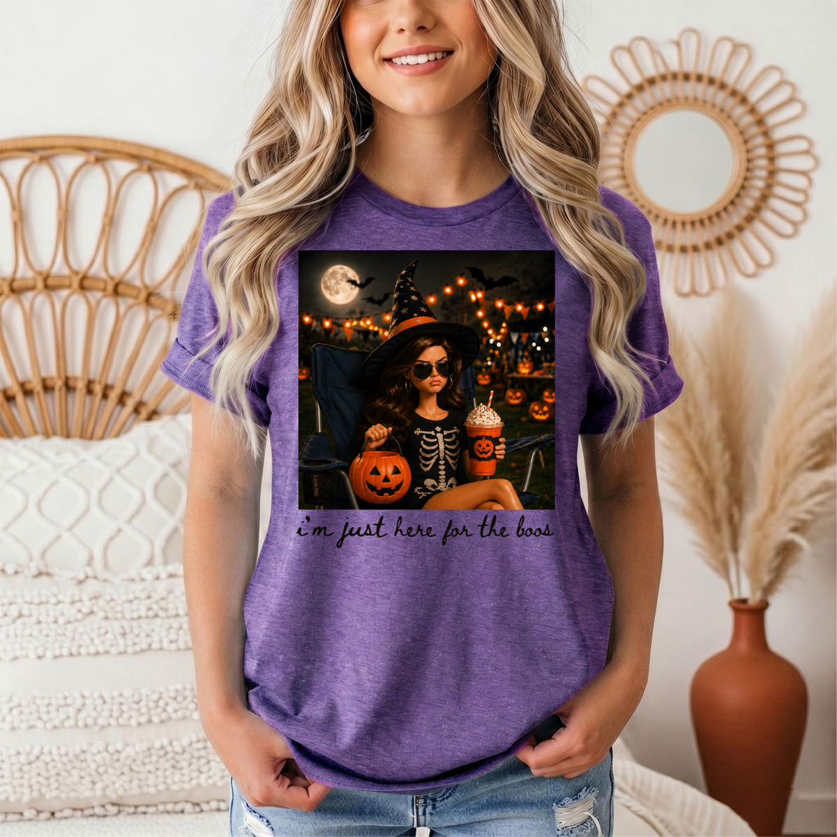 I'm Just Here for the Boos Halloween Graphic Tee