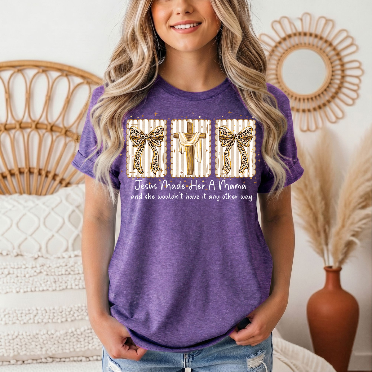 Jesus Made Her a Mama Christian Graphic Tee