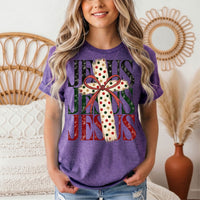 Jesus Christmas Cross & Bow Graphic Tee