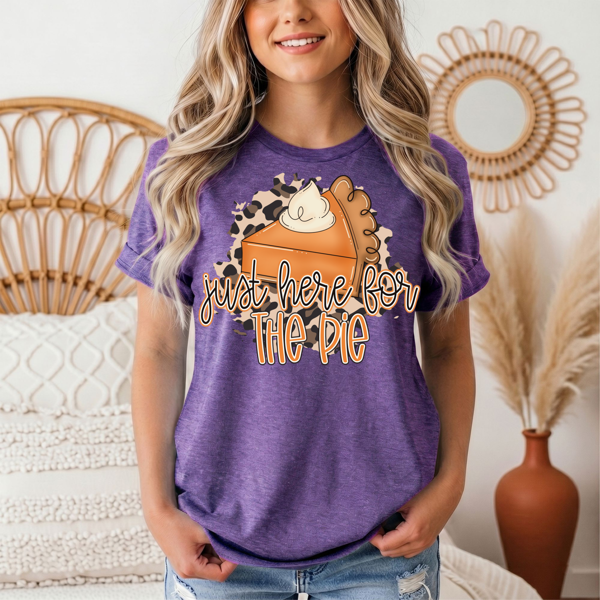 Just Here for the Pie Pumpkin Pie Graphic Tee