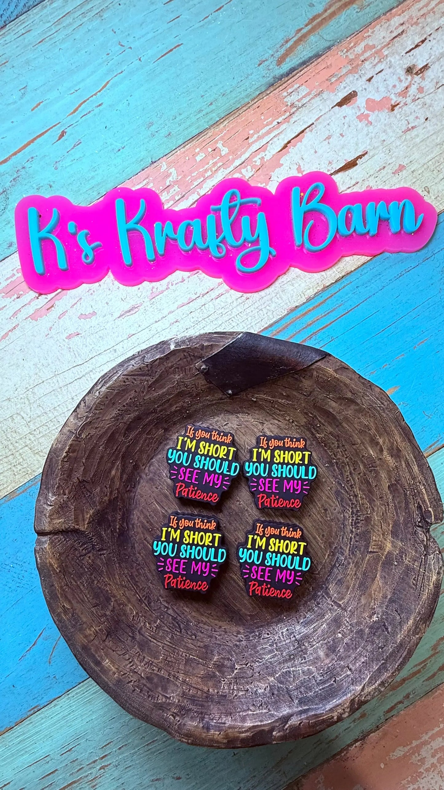 Silicone Focal Bead- If you think I'm short K's Krafty Barn