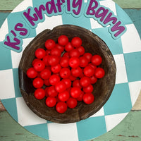 15mm Solid Silicone Beads- Candy Apple Red