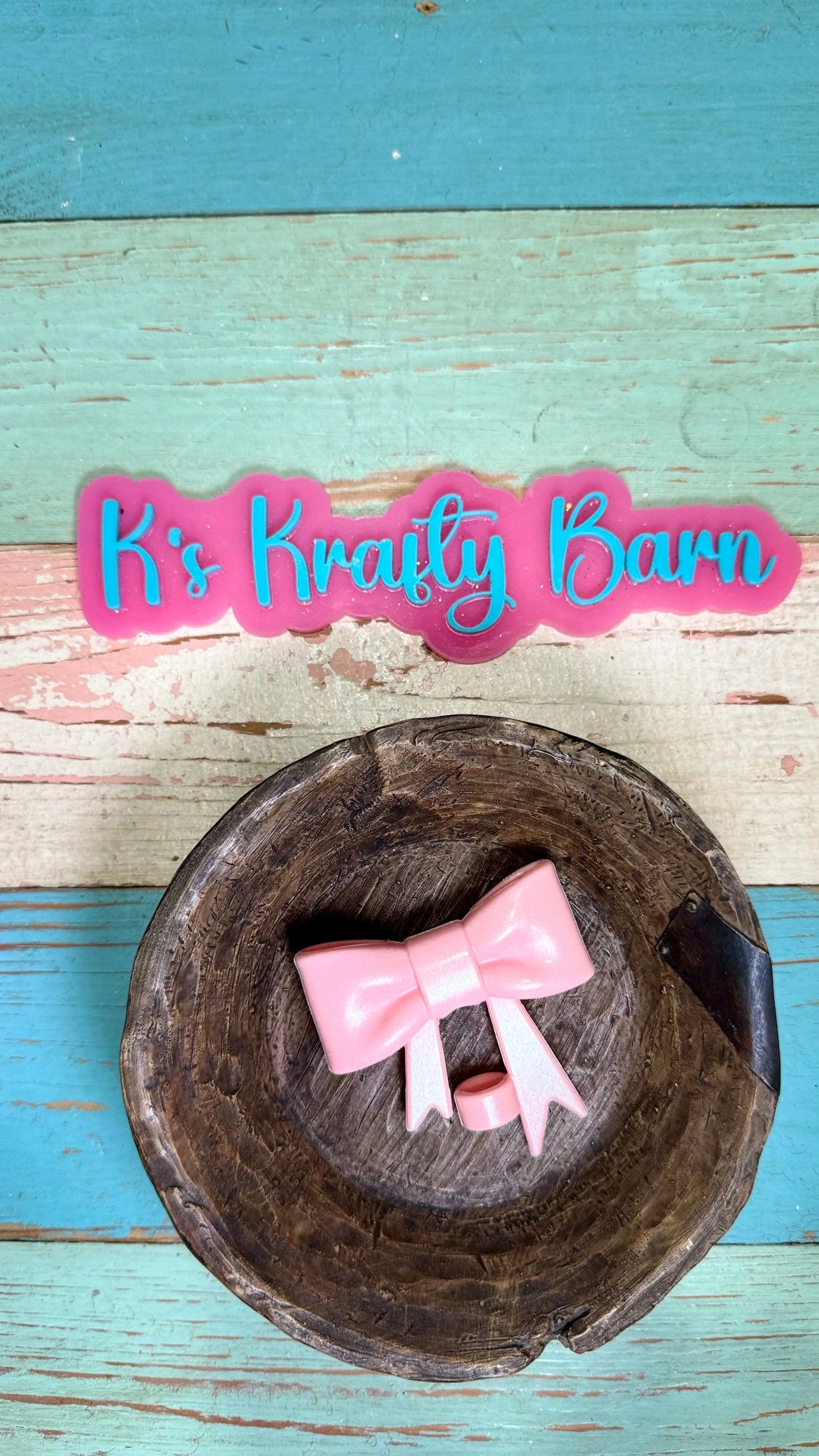 Silicone Focal Bead- Light pink Opal Straw charm or focal K's Krafty Barn