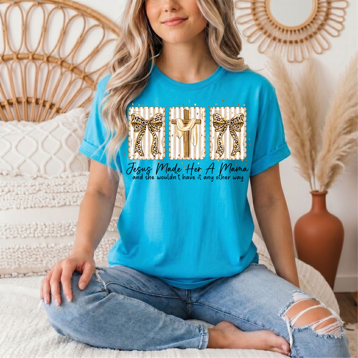 Jesus Made Her a Mama Christian Graphic Tee