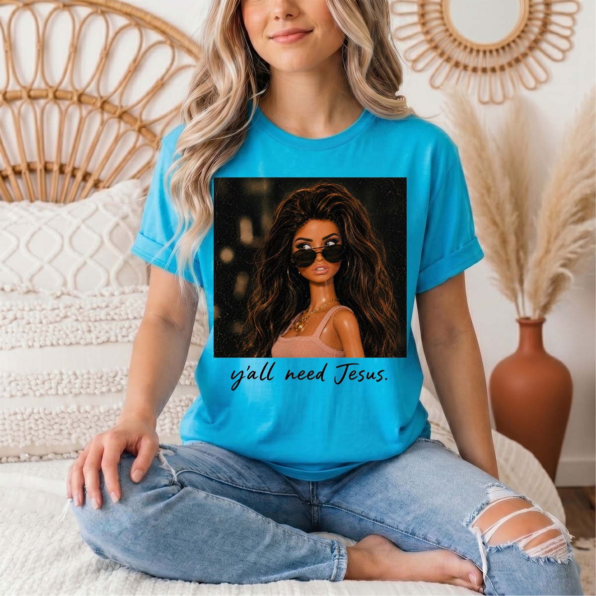 Y'all Need Jesus Doll Graphic Tee