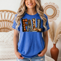 Fall Plaid Leopard & Floral Patchwork Graphic Tee