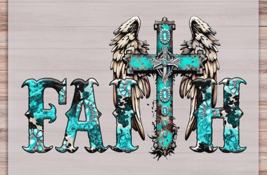 Faith-teal with wings