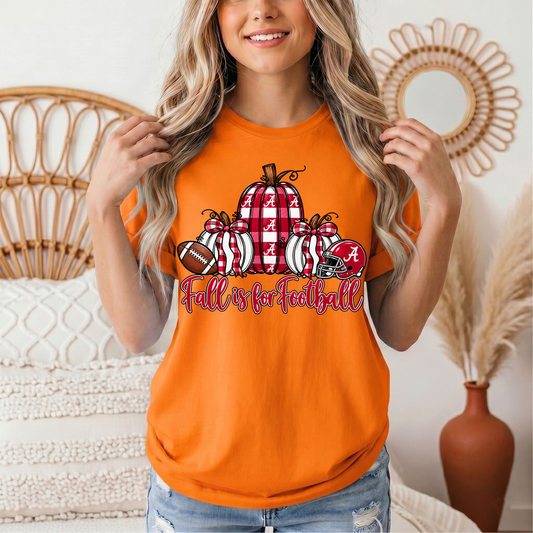 Fall Is for Football Alabama Pumpkin Graphic Tee