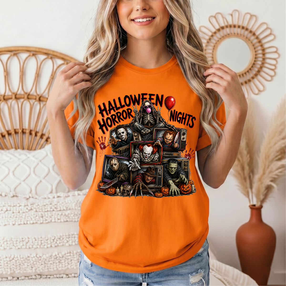 Halloween Horror Nights Vintage TV Graphic Tee