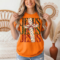 Jesus Christmas Cross & Bow Graphic Tee