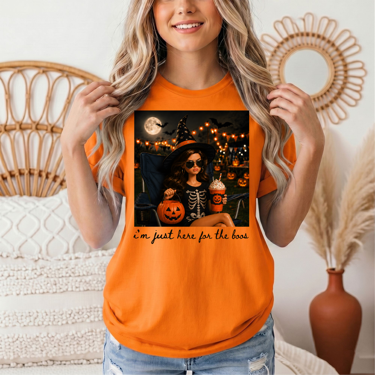 I'm Just Here for the Boos Halloween Graphic Tee