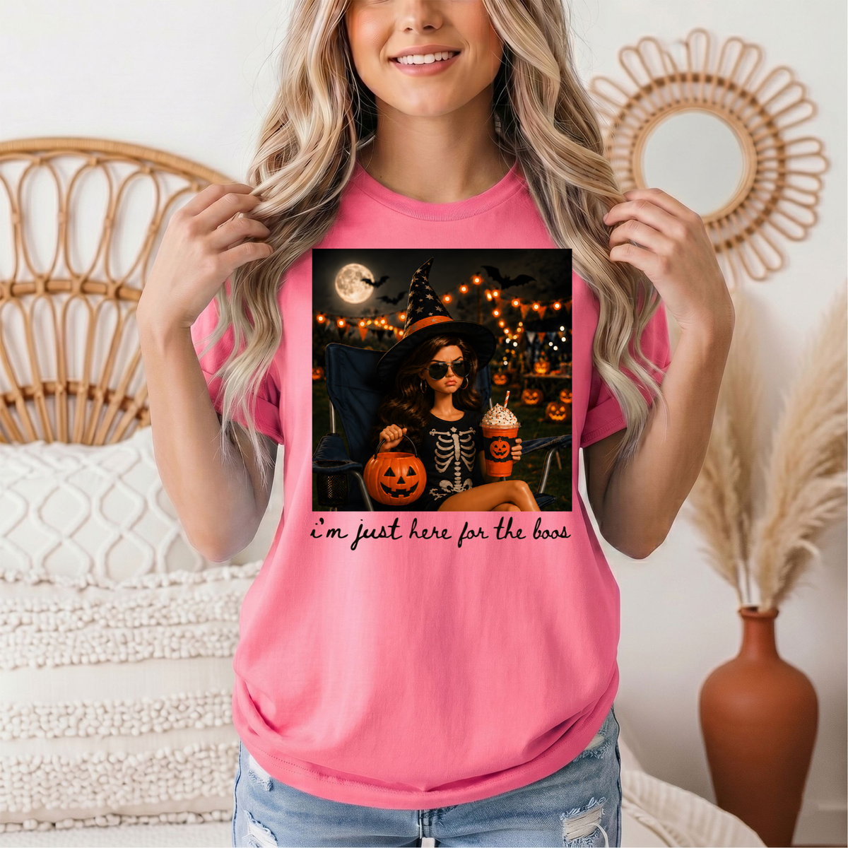 I'm Just Here for the Boos Halloween Graphic Tee