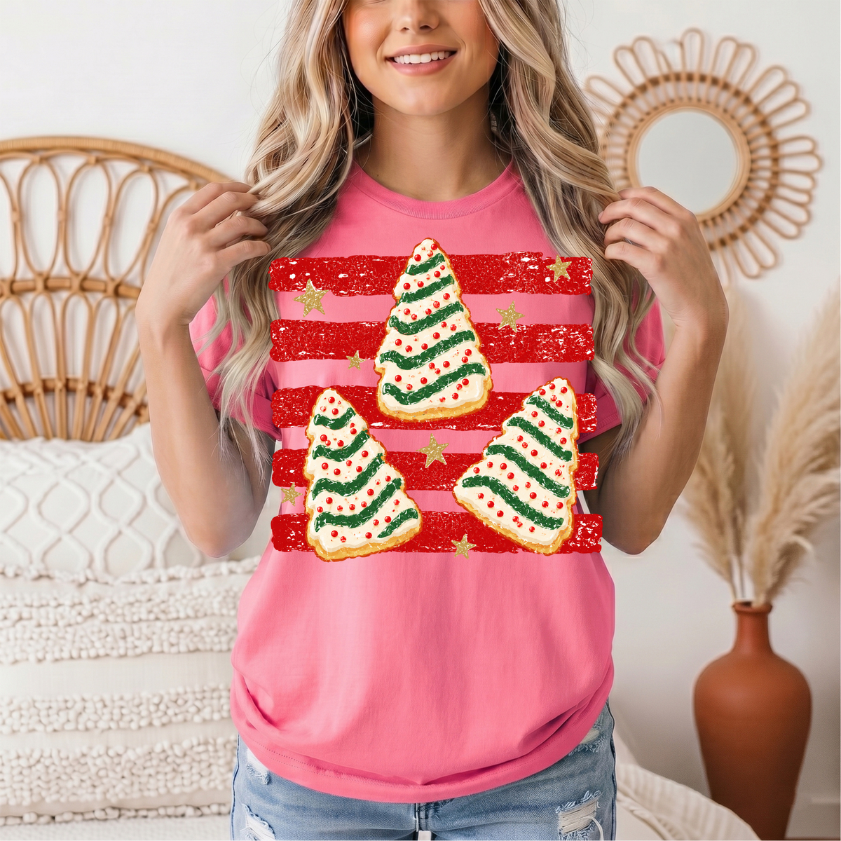 Christmas Tree Snack Cake Graphic Tee