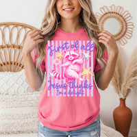 Jesus Thinks I'm a Delight Pink Raccoon Graphic Tee