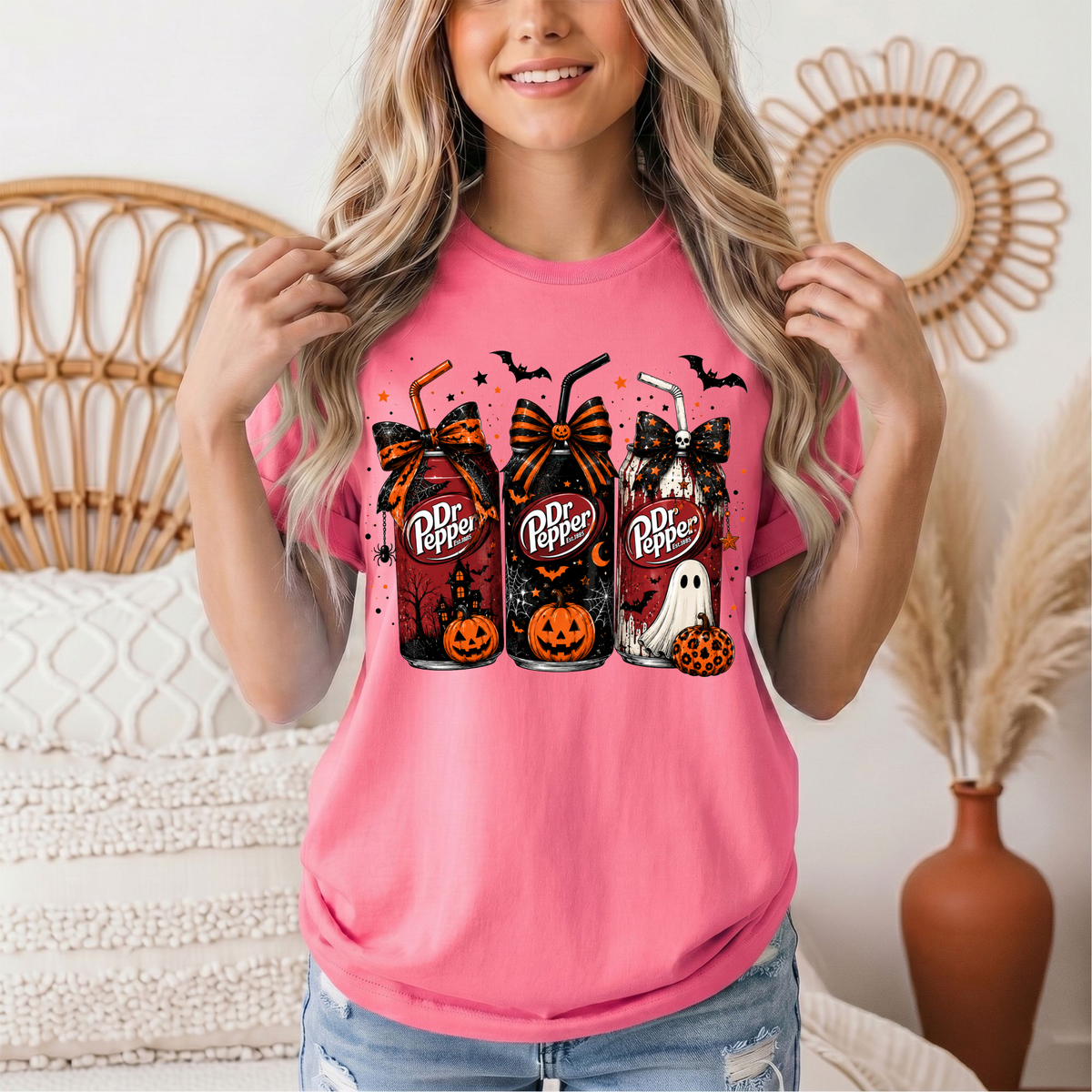 Dr P Halloween Bows & Ghost Graphic Tee