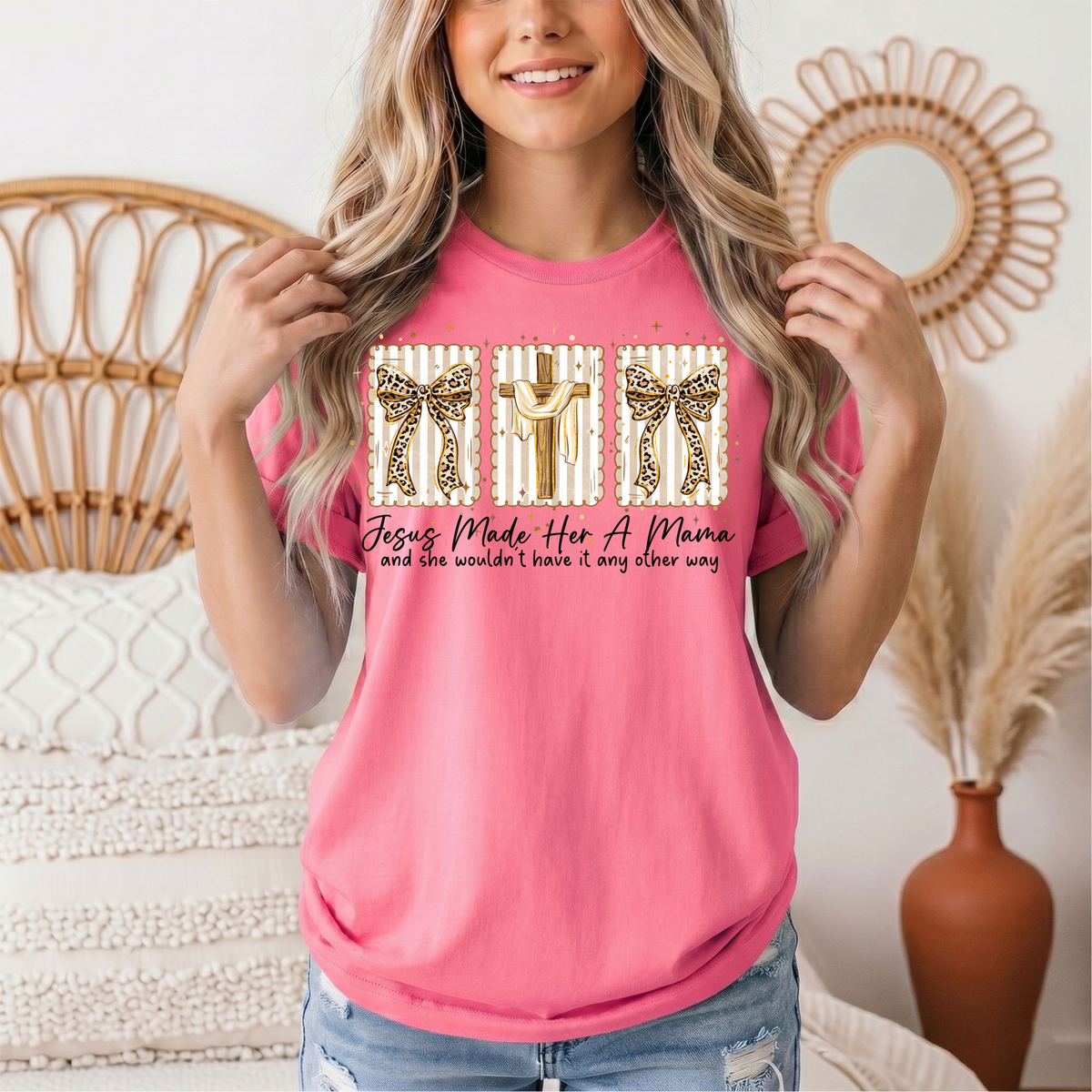 Jesus Made Her a Mama Christian Graphic Tee