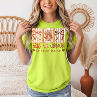 Fall for Jesus He Never Leaves Christian Graphic Tee