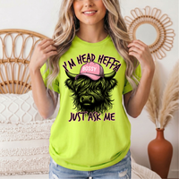 I'm Head Heffa Highland Cow Pink Bossy Cap Graphic Tee