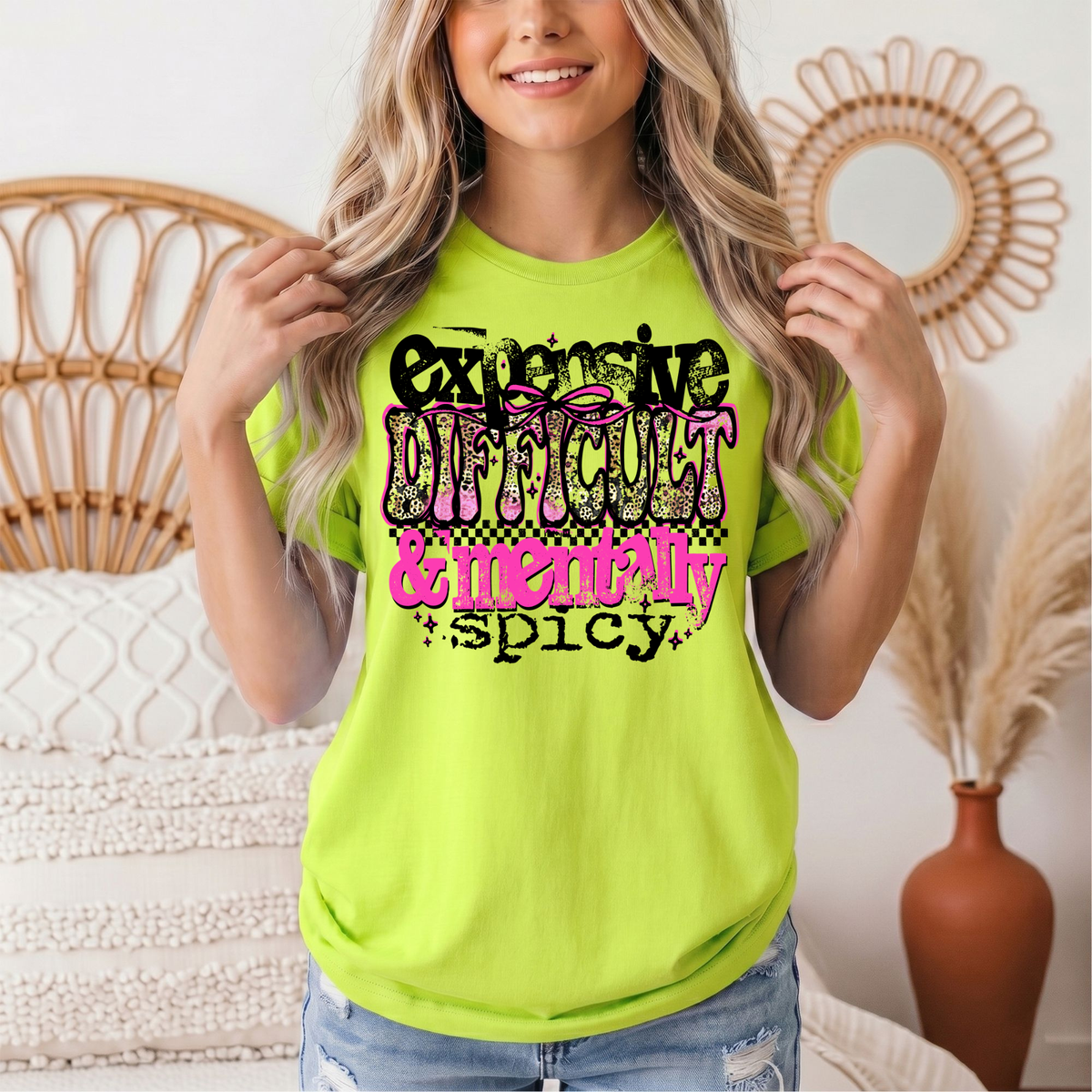 Expensive Difficult & Mentally Spicy Funny Graphic Tee