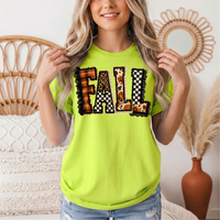 Fall Plaid Leopard & Floral Patchwork Graphic Tee