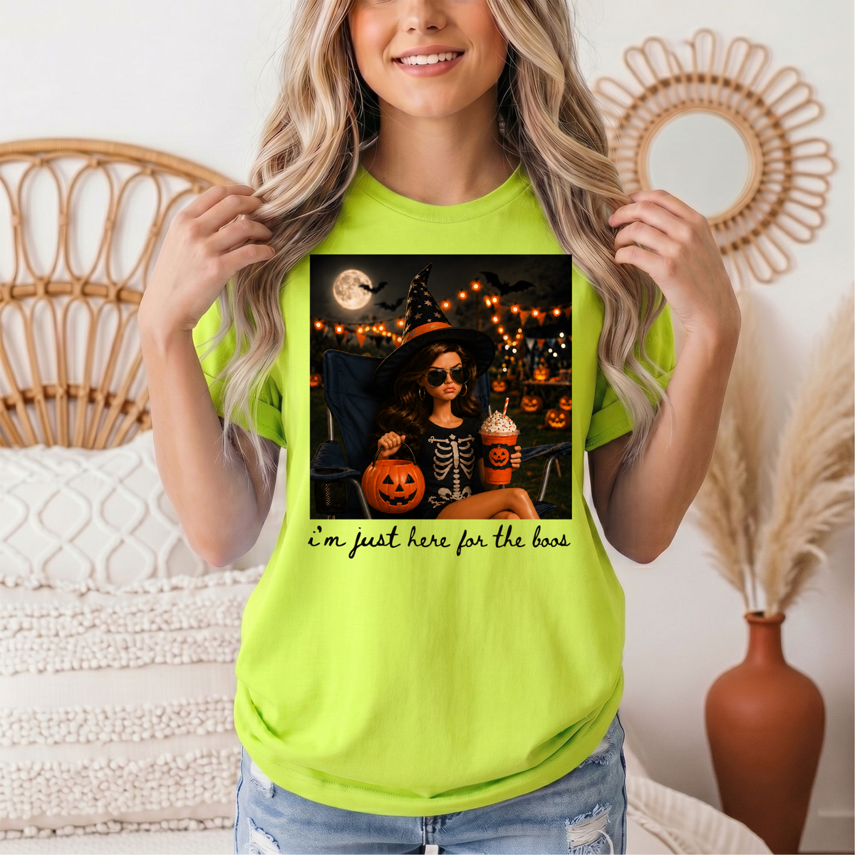 I'm Just Here for the Boos Halloween Graphic Tee
