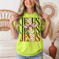 Jesus Christmas Cross & Bow Graphic Tee