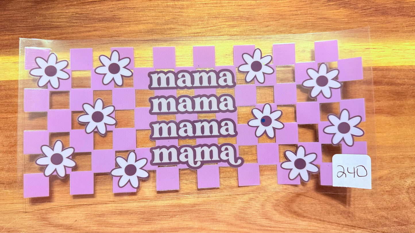 #240 Purple checkered Mama K's Krafty Barn