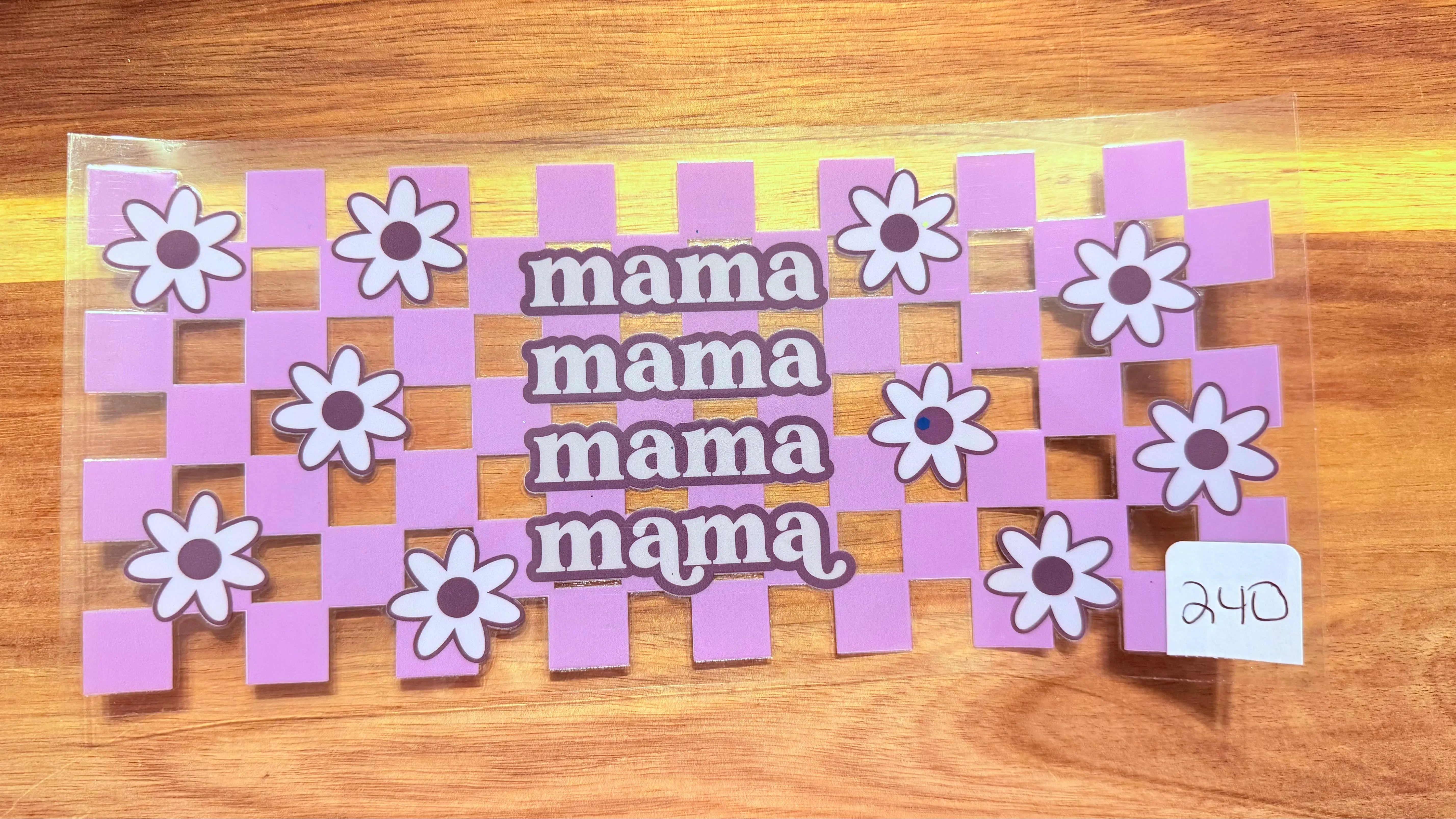 #240 Purple checkered Mama K's Krafty Barn