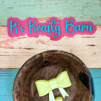 Silicone Focal Bead- Light green Opal Straw charm or focal bow K's Krafty Barn