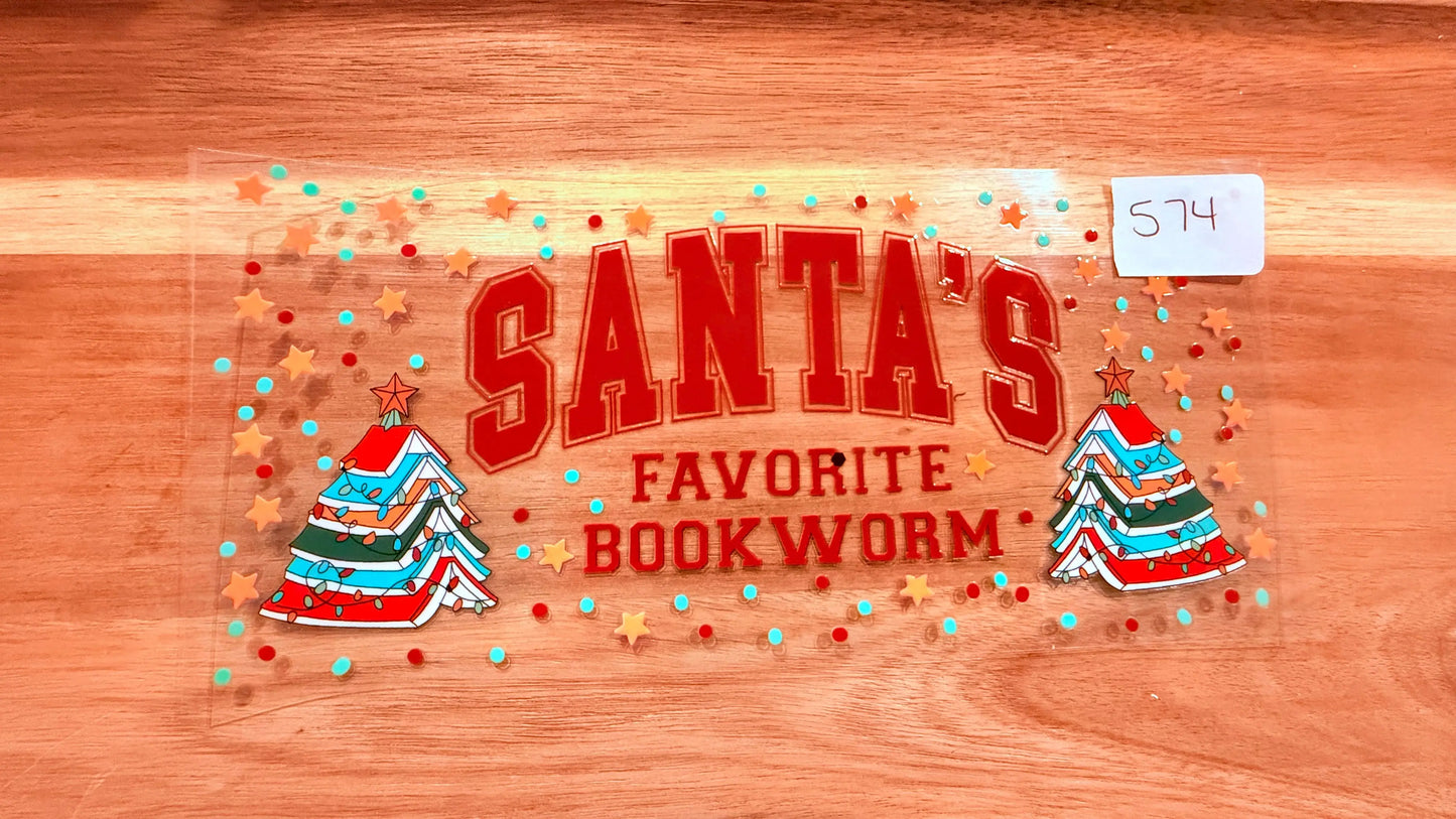 #574 Santa’s Favorite Bookworm K's Krafty Barn
