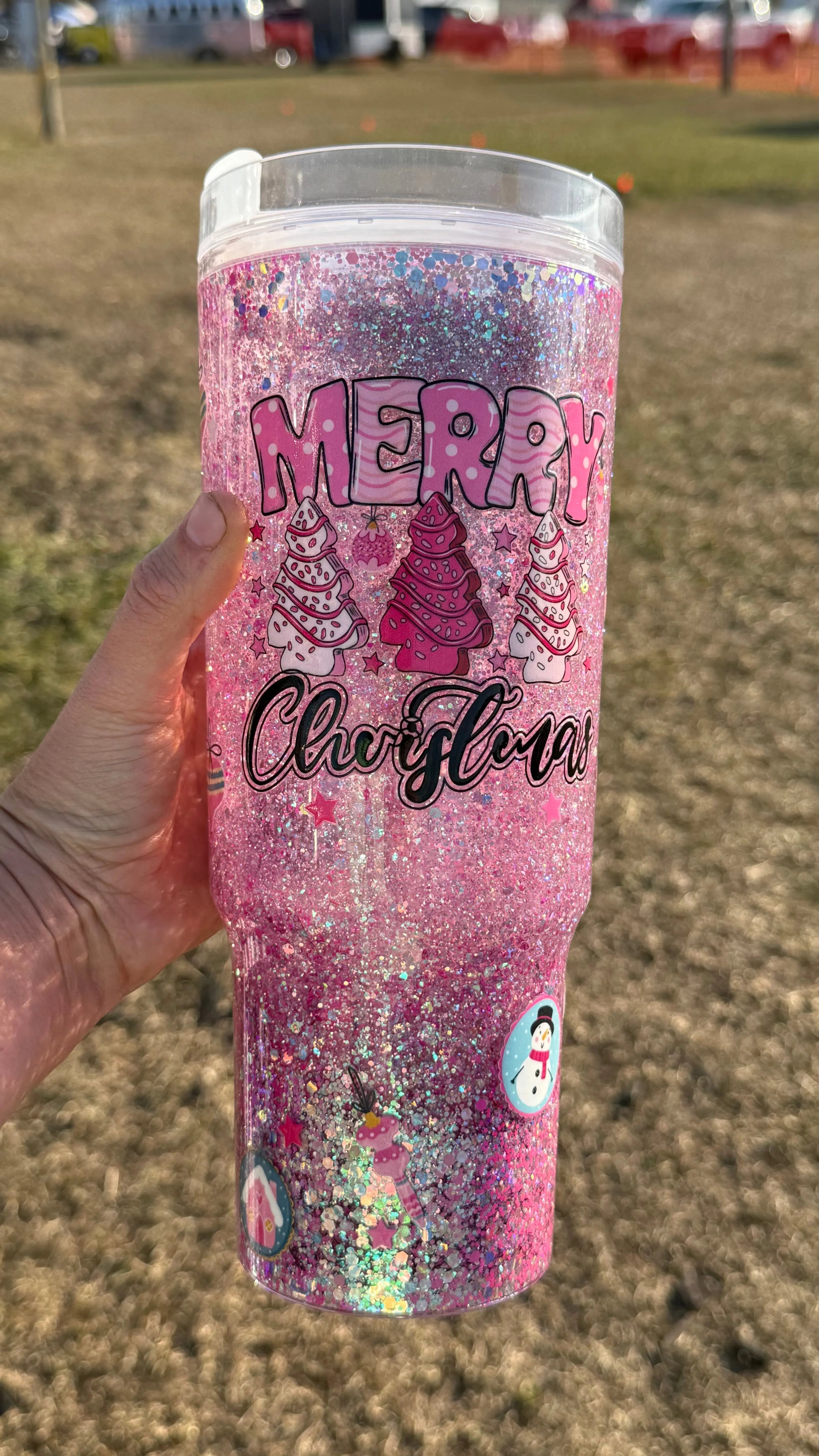 40oz Snowglobe-Merry Christmas K's Krafty Barn