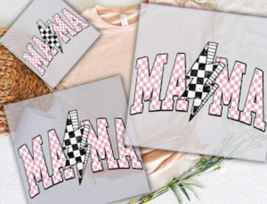Mama-pink & black checkered