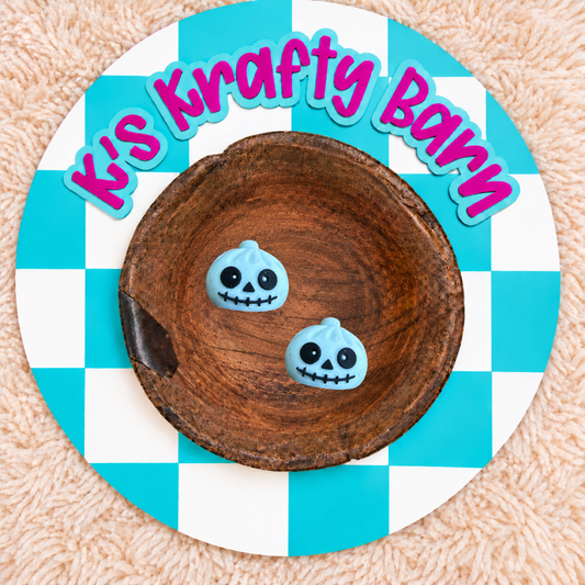 3D Baby Blue Skeleton Dumplin Silicone Focal Bead